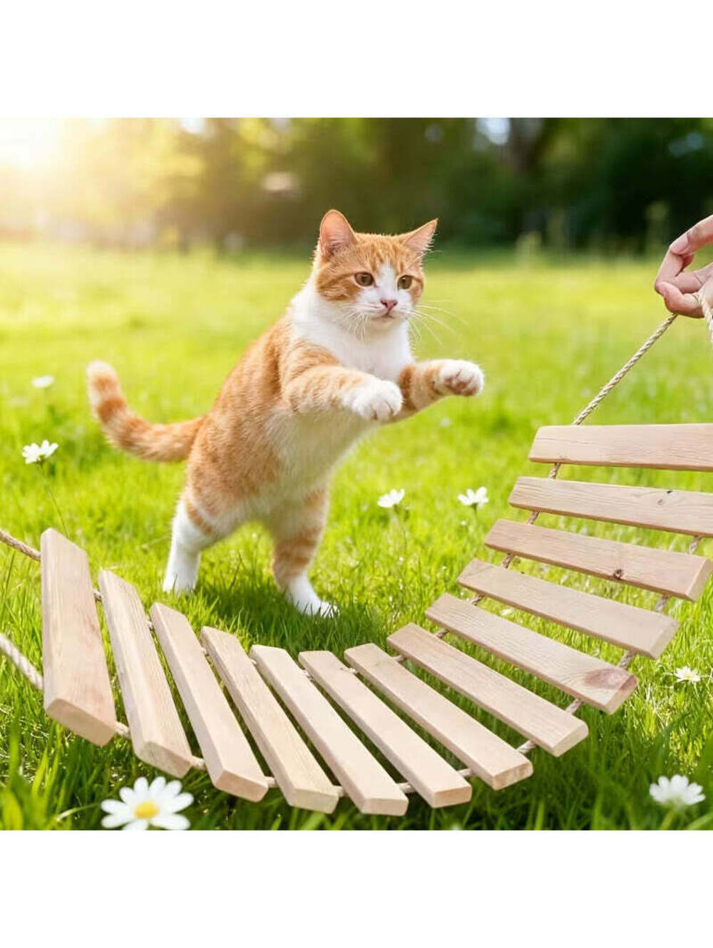 Cat Climbing Ladder Made of Solid Wood, Available in Lengths, Wood